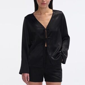 Almina Concept- Silk Black top - Size small